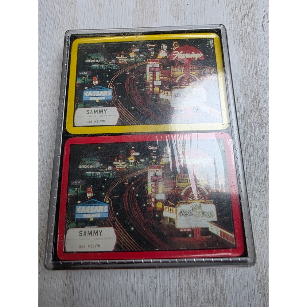 Vintage Las Vegas Playing Cards Double Deck Sealed Flamingo Caesars Palace Sammy
